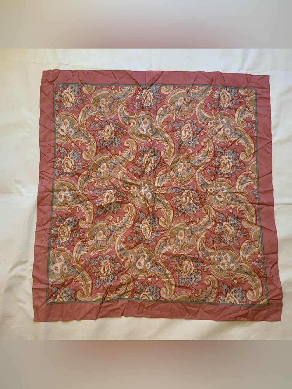 Ralph Lauren Vintage 100% Silk Scarf